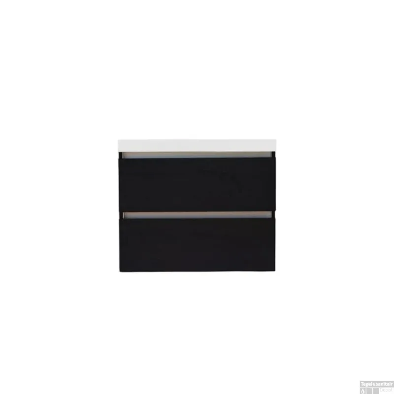 Veilige Betaling Onderkast Sanilux Trendline Met Greeplijst Aluminium 60x47x52 Cm Black Oak