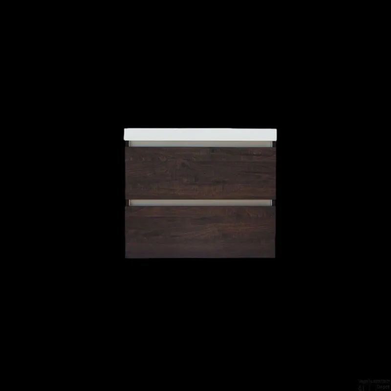 Onderkast Sanilux Trendline Met Greeplijst Aluminium 60x47x52 Cm Brown Oak Flitsaanbieding