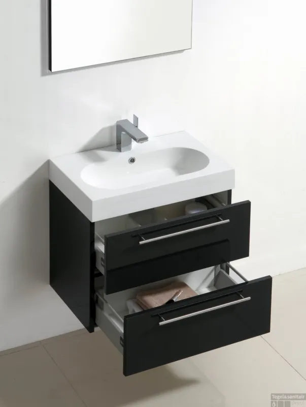 Badkamermeubelset Sanilux Compactline 60x38x50 cm Hoogglans Wit Superprijs