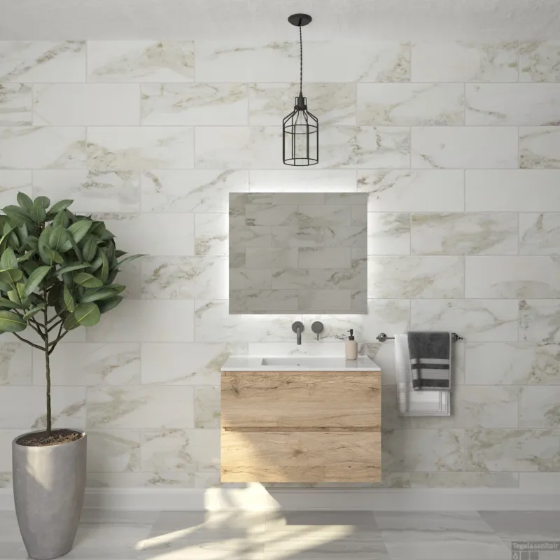 Badkamermeubelset Gliss Zeus 80 cm Moeras Eiken Korting