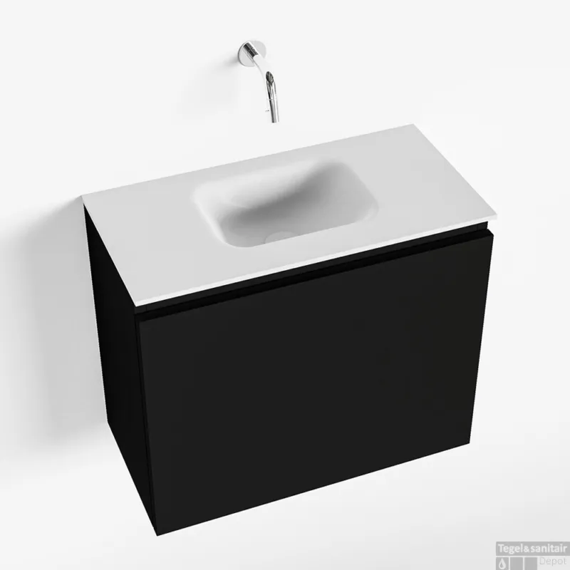 Voordeelprijs MONDIAZ OLAN 60cm toiletmeubel urban. LEX wastafel talc midden geen kraangat