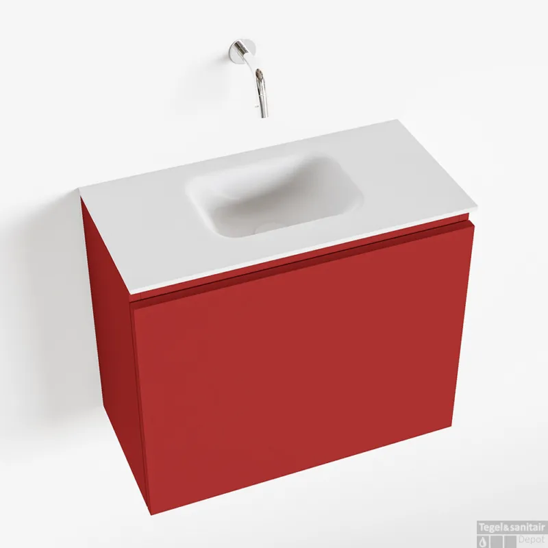 Shop Nu MONDIAZ OLAN 60cm toiletmeubel fire. LEX wastafel talc midden geen kraangat