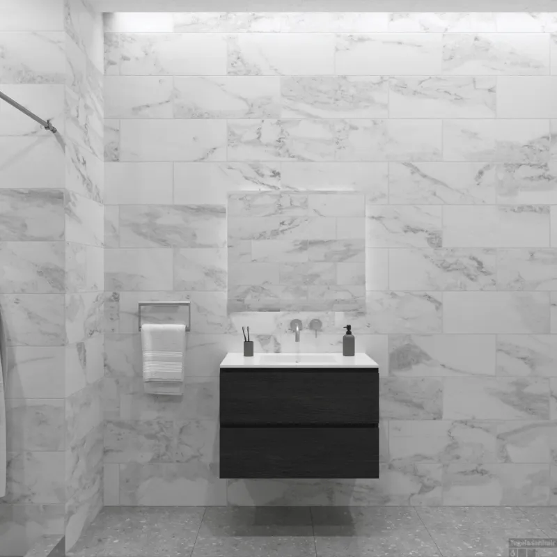 Superprijs Badkamermeubelset Gliss Zeus 90 cm Zwart Eiken