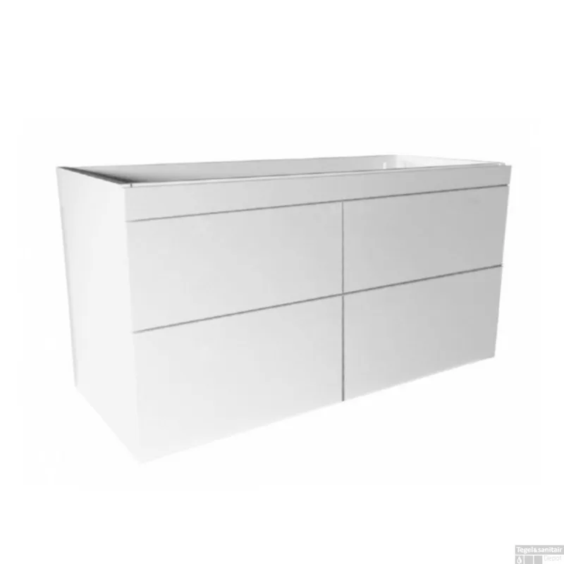 Betaalbaar Onderkast Best Design Beauty Greeploos 120 cm 4 Laden Glanzend Wit