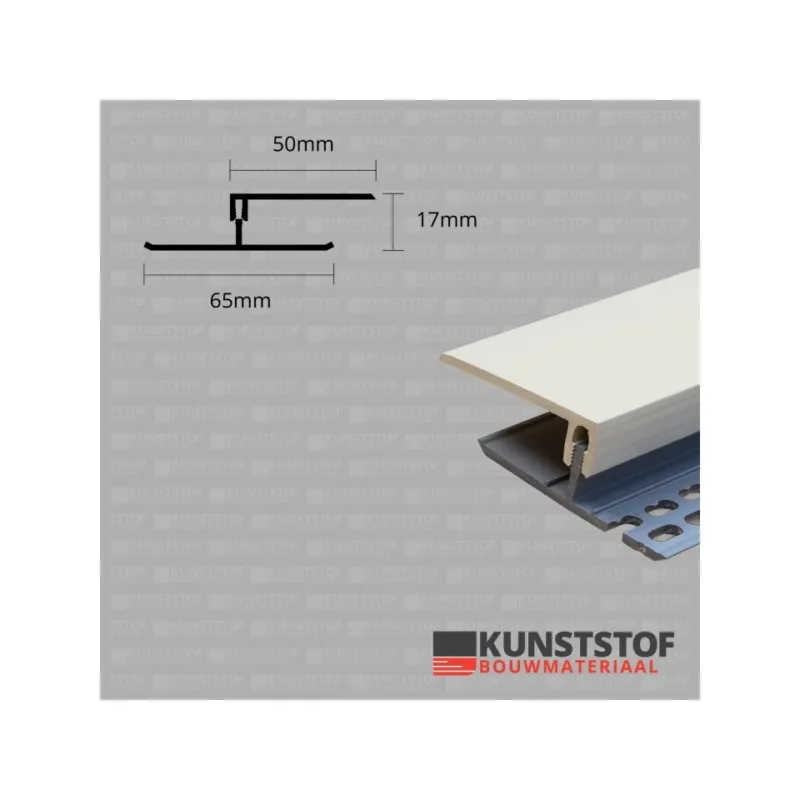 Ventilatie afsluitprofiel 2-delig 17 mm - Eurotexx Crème Beperkte Voorraad