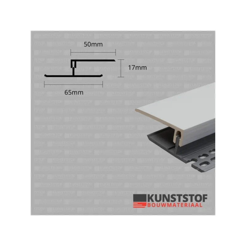 Ventilatie afsluitprofiel 2-delig 17 mm - Eurotexx Lichtgrijs Flitsaanbieding