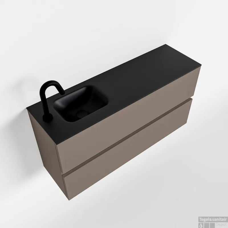 Bestel Nu MONDIAZ ADA 100cm toiletmeubel smoke. LEX wastafel urban links 1 kraangat