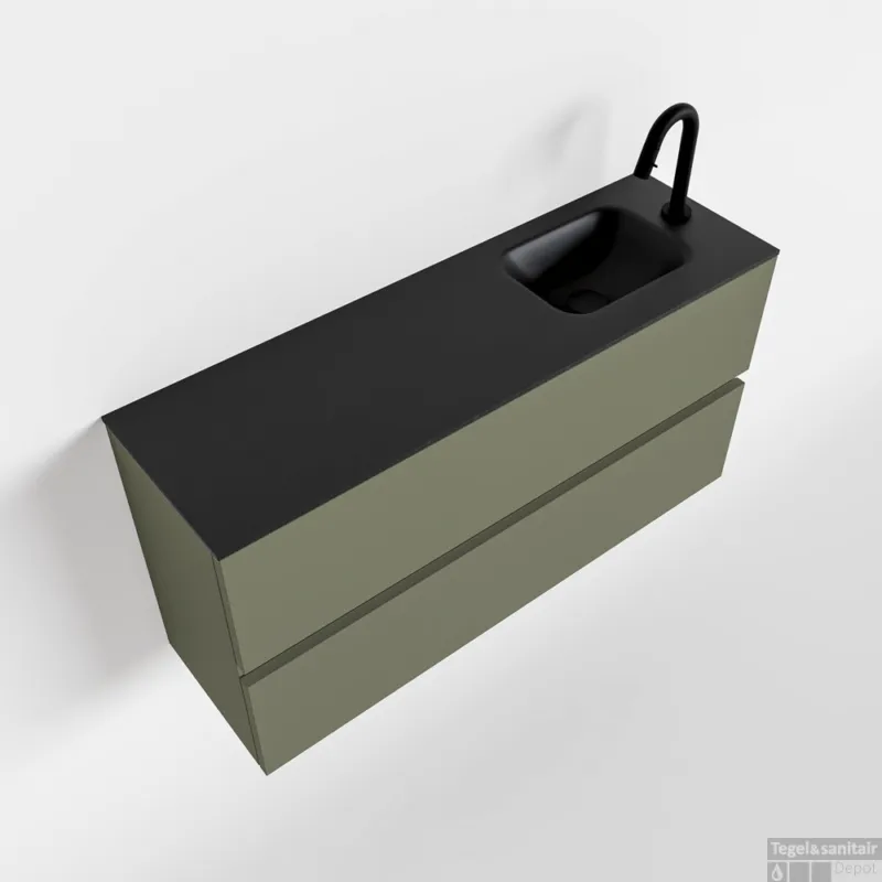Populair MONDIAZ ADA 100cm toiletmeubel army. LEX wastafel urban rechts 1 kraangat