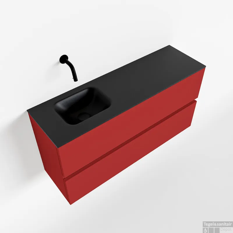 Fabrieksprijs MONDIAZ ADA 100cm toiletmeubel fire. LEX wastafel urban links zonder kraangat