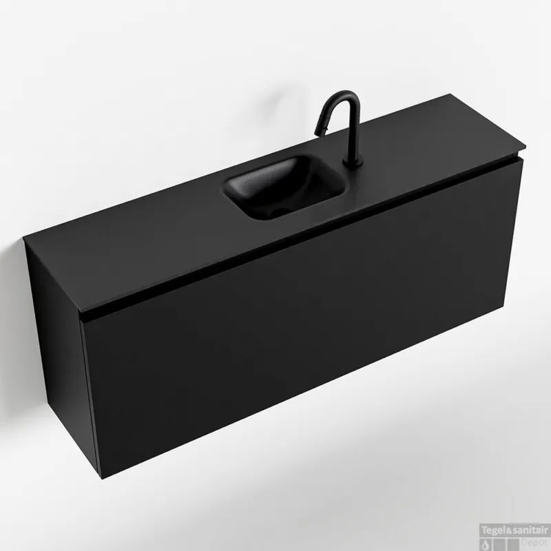 Seizoensaanbieding MONDIAZ OLAN 120cm toiletmeubel urban. LEX wastafel urban midden 1 kraangat