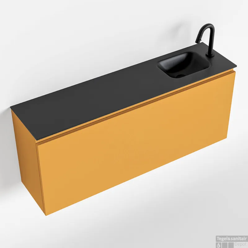 Tijdelijk Beschikbaar MONDIAZ OLAN 120cm toiletmeubel ocher. LEX wastafel urban rechts 1 kraangat
