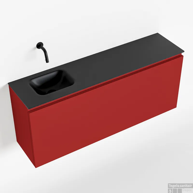 Bestseller MONDIAZ OLAN 120cm toiletmeubel fire. LEX wastafel urban links geen kraangat