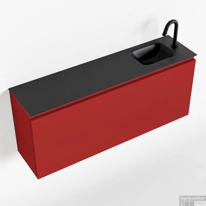 Uitverkoop MONDIAZ OLAN 120cm toiletmeubel fire. LEX wastafel urban rechts 1 kraangat