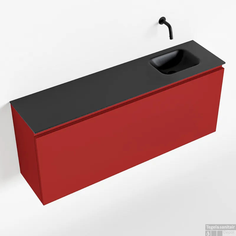 Betaalbaar MONDIAZ OLAN 120cm toiletmeubel fire. LEX wastafel urban rechts geen kraangat
