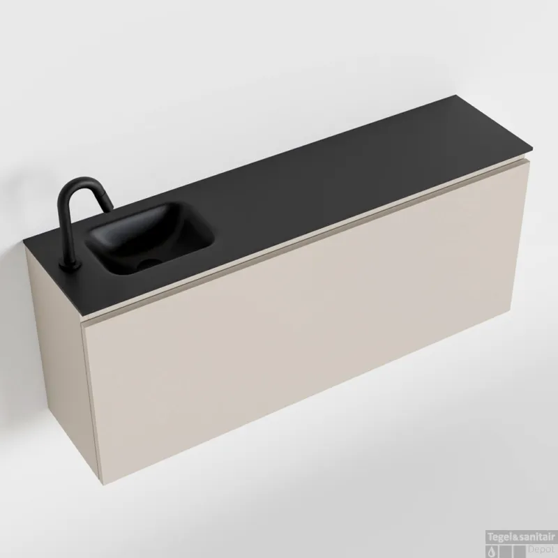 Express Levering MONDIAZ OLAN 120cm toiletmeubel linen. LEX wastafel urban links 1 kraangat