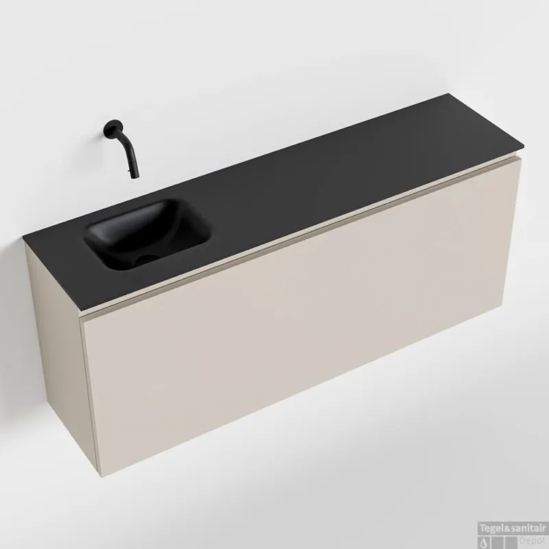 Must-Have MONDIAZ OLAN 120cm toiletmeubel linen. LEX wastafel urban links geen kraangat