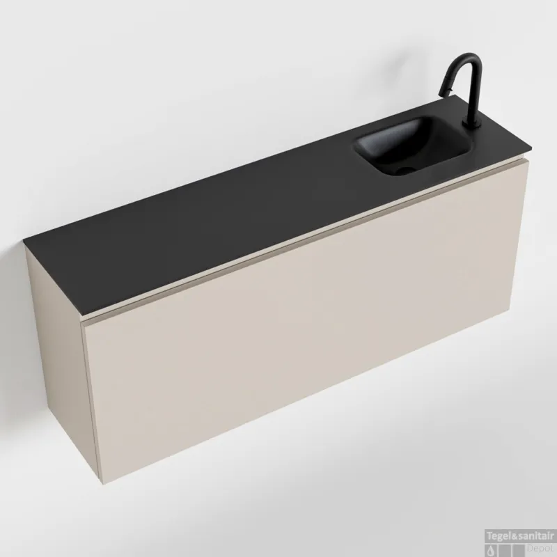 Shop Nu MONDIAZ OLAN 120cm toiletmeubel linen. LEX wastafel urban rechts 1 kraangat