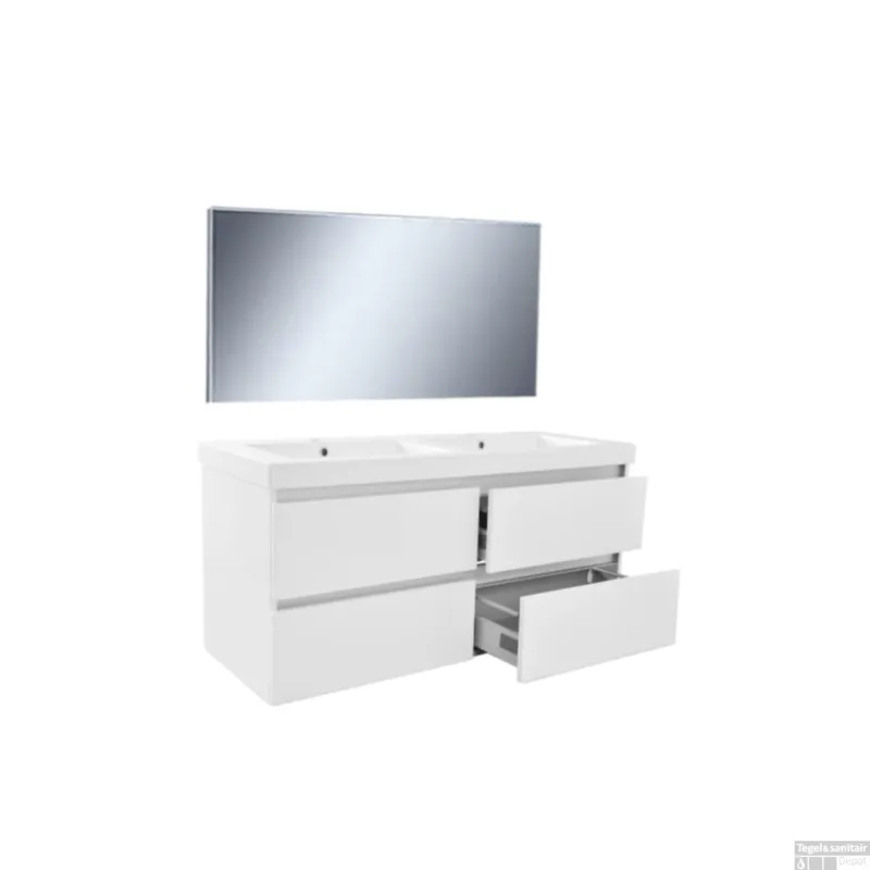 Laatste Versie Badkamermeubel Wiesbaden Vision 120x46 Wit (4 laden)