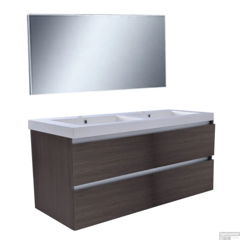 Laatste Kans Badkamermeubel Wiesbaden Vision 120x46 Grey Oak (4 laden)