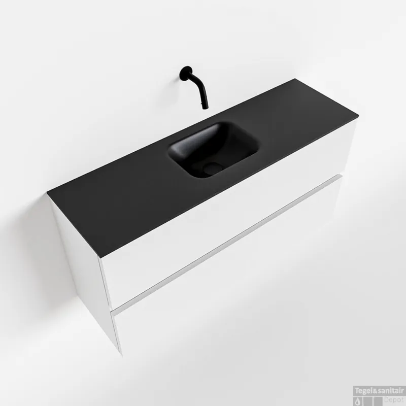 Goedkoop MONDIAZ ADA 100cm toiletmeubel talc. LEX wastafel urban midden zonder kraangat