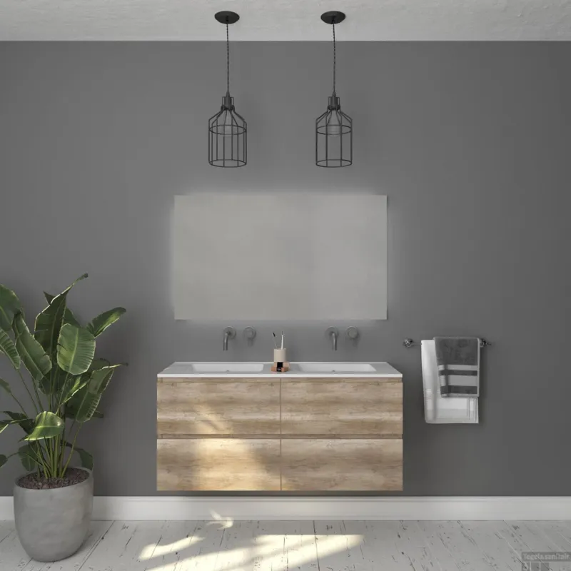 Favoriet Badkamermeubelset Gliss Zeus 120 cm Oud Grijs Eiken