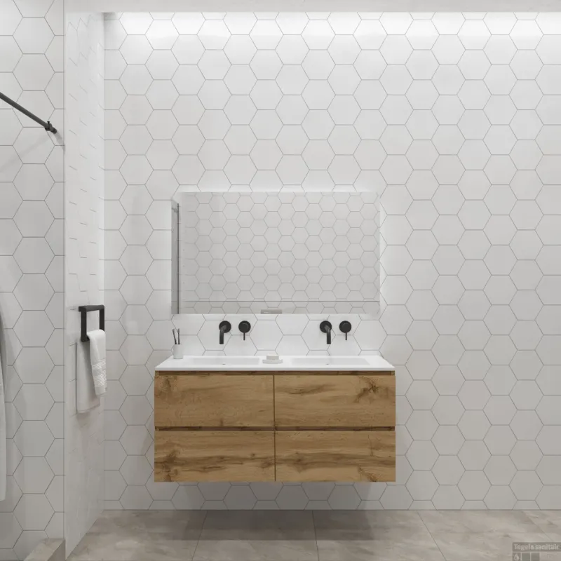 Fabrieksprijs Badkamermeubelset Gliss Zeus 120 cm Rustiek Eiken