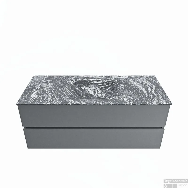 Favoriet MONDIAZ VICA-DLUX 120cm badmeubel onderkast Plata 2 lades. Inbouw wastafel CLOUD midden 1 kraangat, kleur Lava.
