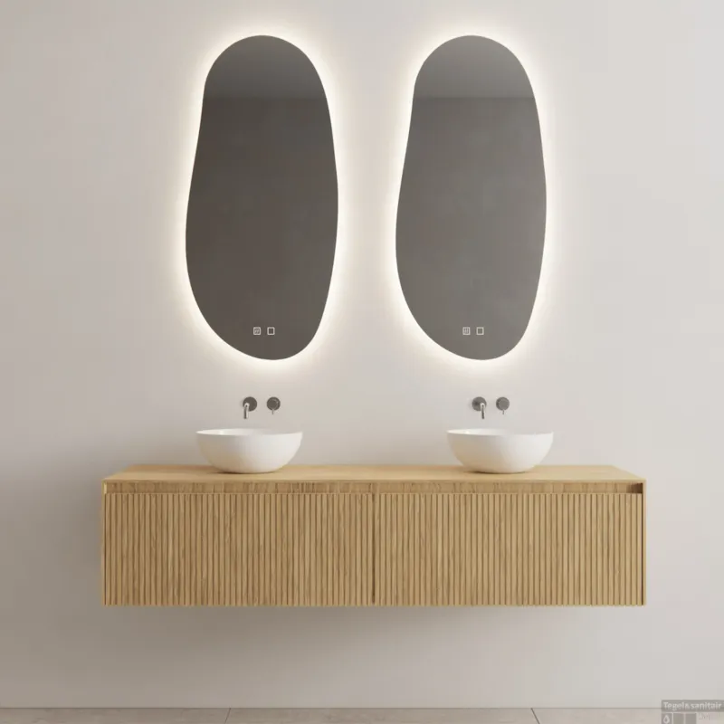 Finale Uitverkoop Onderkast Gliss Design Timotheus 160 CM 2 Lades Incl Topplaat Castle Brown