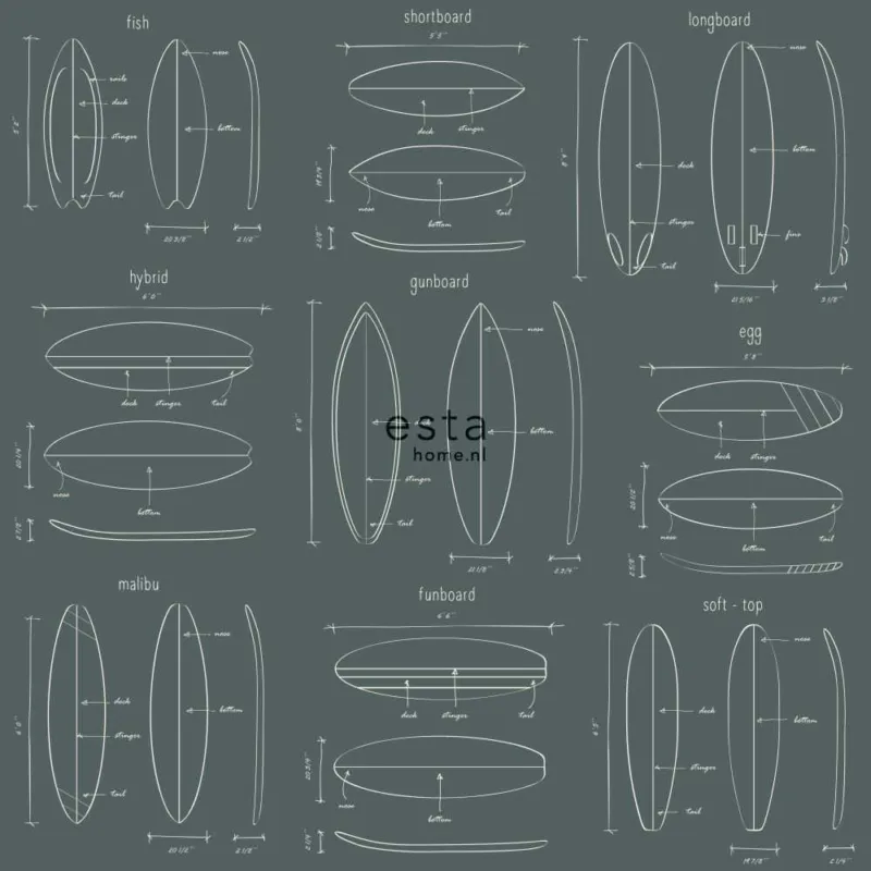 Beperkt Aanbod Behang Esta Home Regatta Crew - Surf Edition 128870