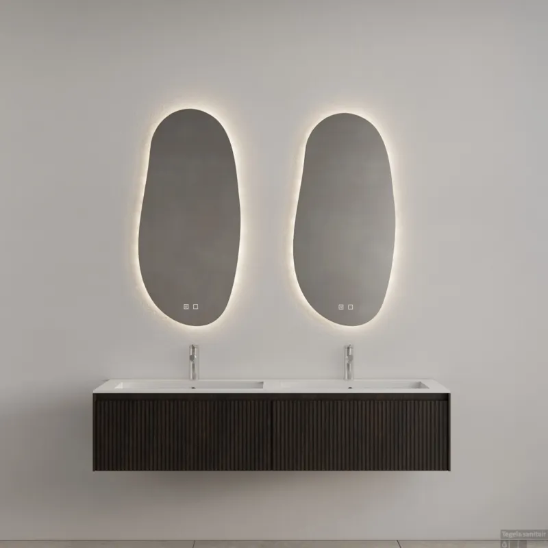 Badkamermeubel Gliss Design Timotheus 180 cm Charcoal (Keuze Wastafel) Koopje