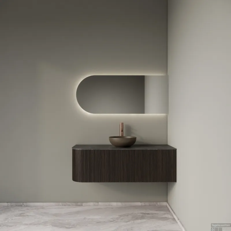Goedkoop Badkamermeubelset Gliss Design Alluro 120 cm Rechts Ebony
