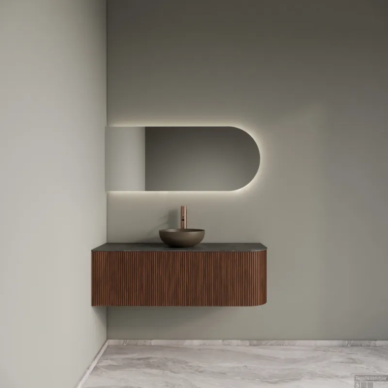 Populair Badkamermeubelset Gliss Design Alluro 120 cm Links Walnut
