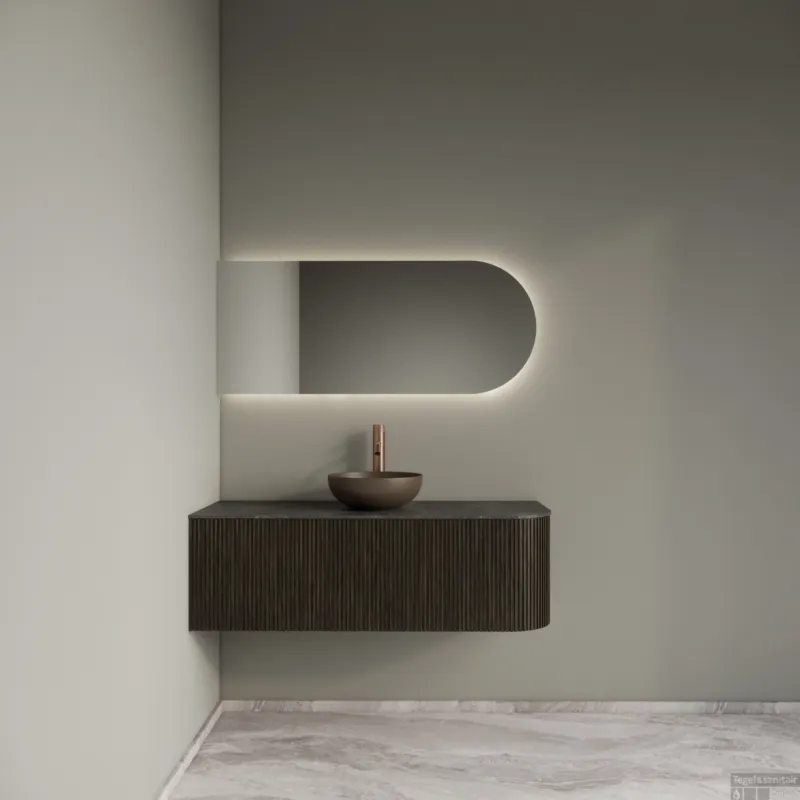 Lage Prijs Badkamermeubelset Gliss Design Alluro 120 cm Links Charcoal