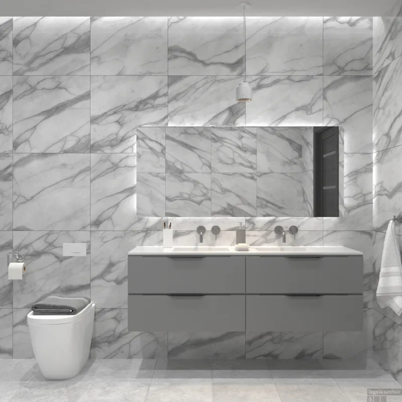 Fabrieksprijs Badkamermeubelset Gliss Design Hera Mat Zwart 160cm 4 Laden Beton Grijs Mat (Keuze Wastafel)