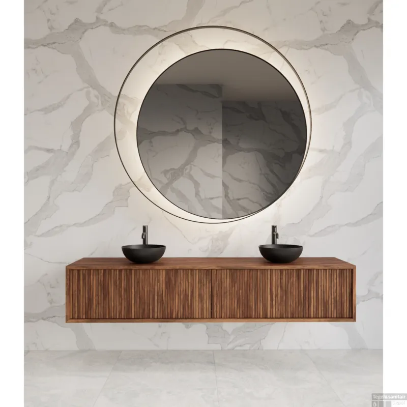 Onderkast Gliss Design Heronimus 200x45x35 cm 2 Laden Met Topplaat Walnut Dagaanbieding