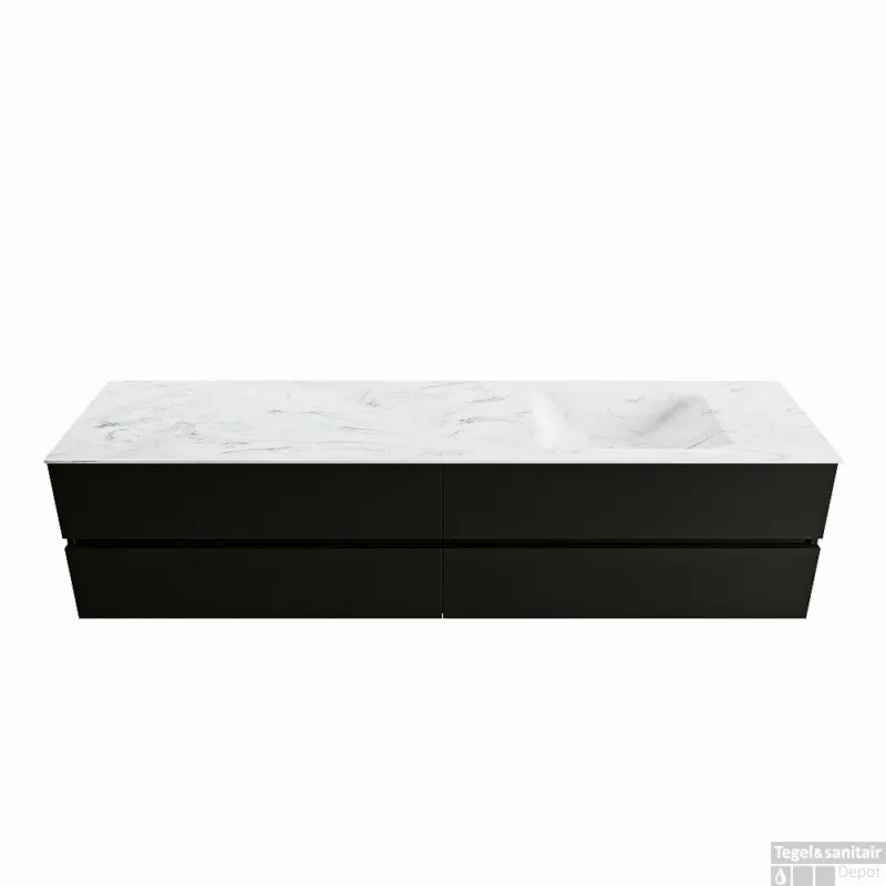 MONDIAZ VICA-DLUX 200cm badmeubel onderkast Urban 4 lades. Inbouw wastafel CLOUD rechts zonder kraangat, kleur Opalo. Weekendaanbieding