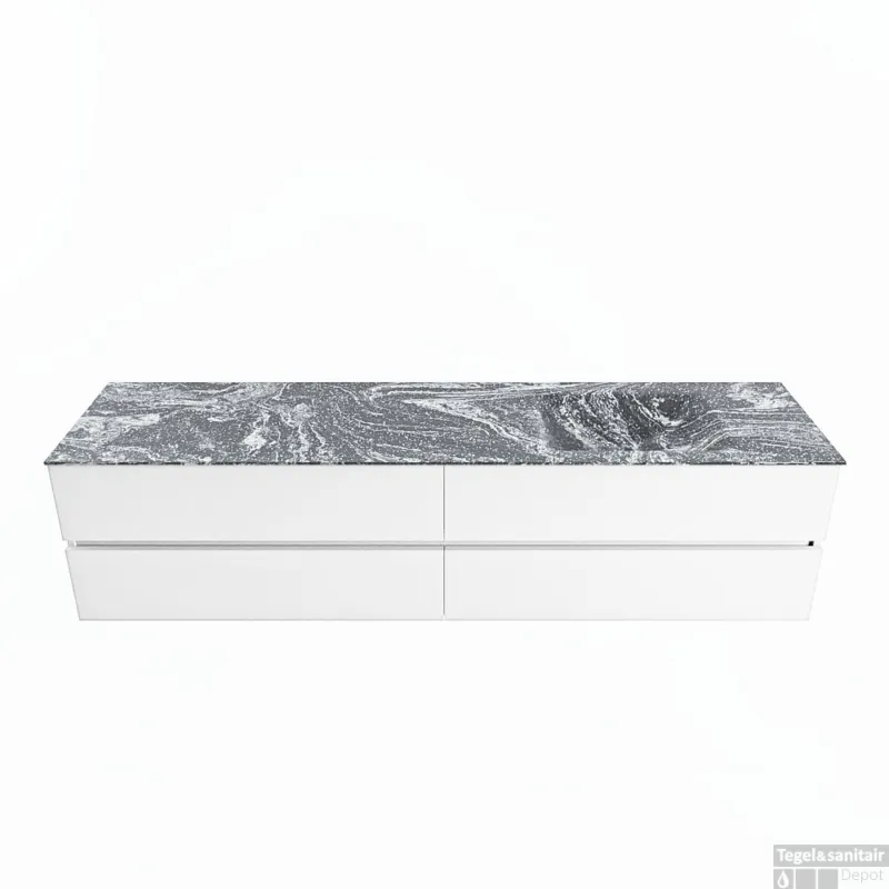 Nieuw MONDIAZ VICA-DLUX 200cm badmeubel onderkast Talc 4 lades. Inbouw wastafel CLOUD rechts 1 kraangat, kleur Lava.