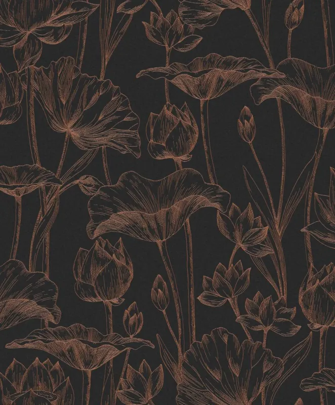 Direct Verzonden Zoom by Masureel Lotus LOT304 Lotus Copper Behang