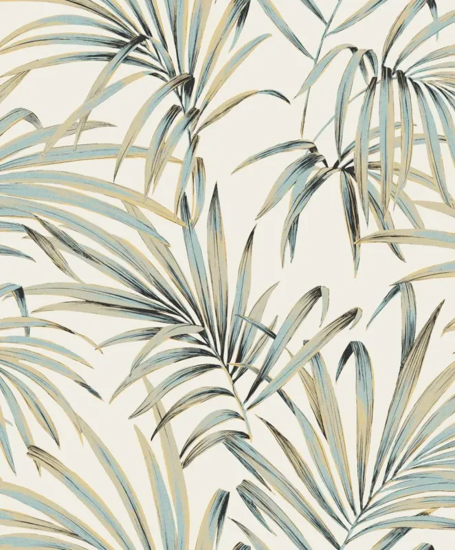 Zoom by Masureel Lotus LOT104 Palm Teal Behang Merkproduct