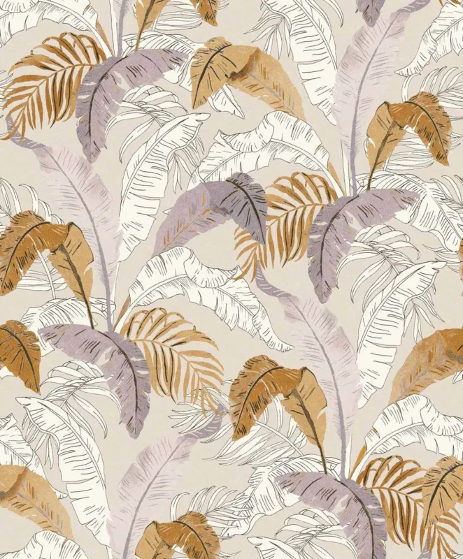 Populair Zoom by Masureel Lotus LOT006 Botanic Ginger Behang