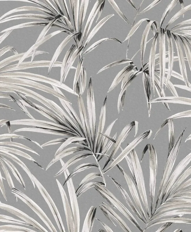 Populair Zoom by Masureel Lotus LOT102 Palm Midnight Behang
