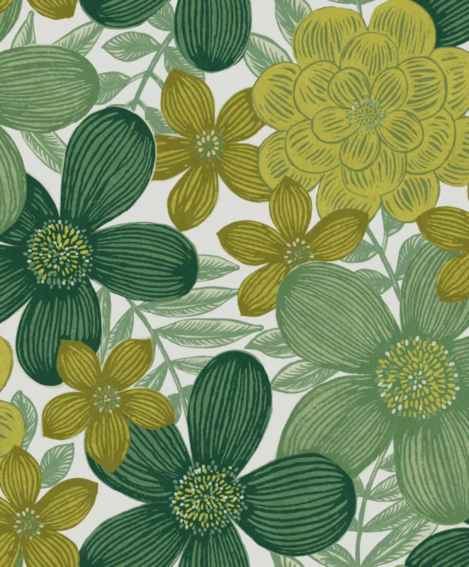 Zoom by Masureel Olivia OLI103 Marigold Greenery Behang Koop Vandaag