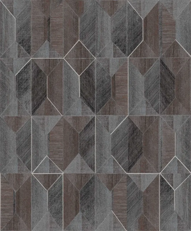 Exclusieve Aanbieding Khroma by Masureel Prisma PRI002 Marquetry Tobacco Behang