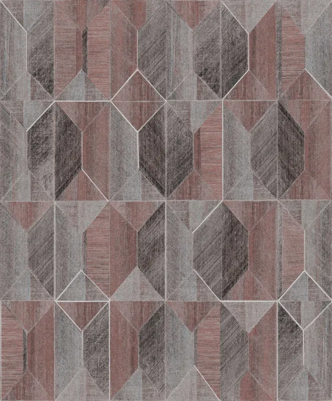 Khroma by Masureel Prisma PRI003 Marquetry Rust Behang Dagaanbieding