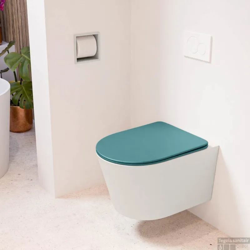 MONDIAZ LAVIE hangend toilet single fire rimless diepspoel Linen, Toiletzitting met quick-release & softclose Smag Favoriet