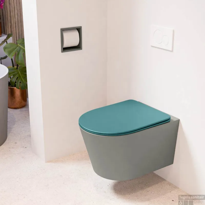 MONDIAZ LAVIE hangend toilet single fire rimless diepspoel Smoke, Toiletzitting met quick-release & softclose Smag Lage Kosten