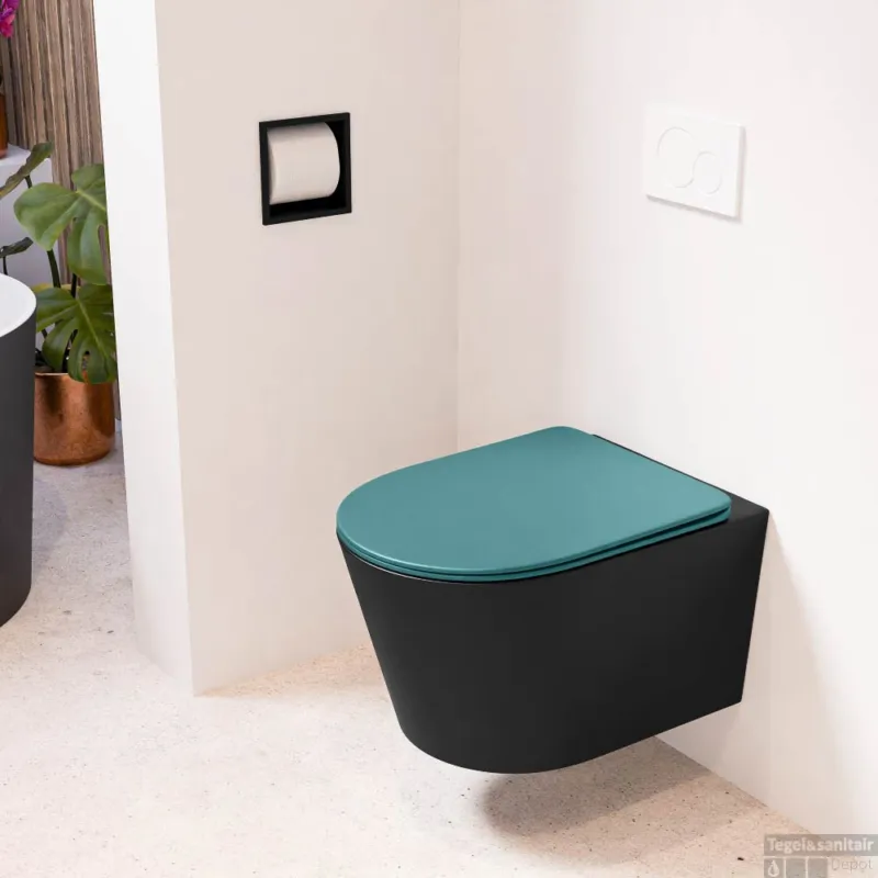 MONDIAZ LAVIE hangend toilet single fire rimless diepspoel Urban, Toiletzitting met quick-release & softclose Smag Koopje