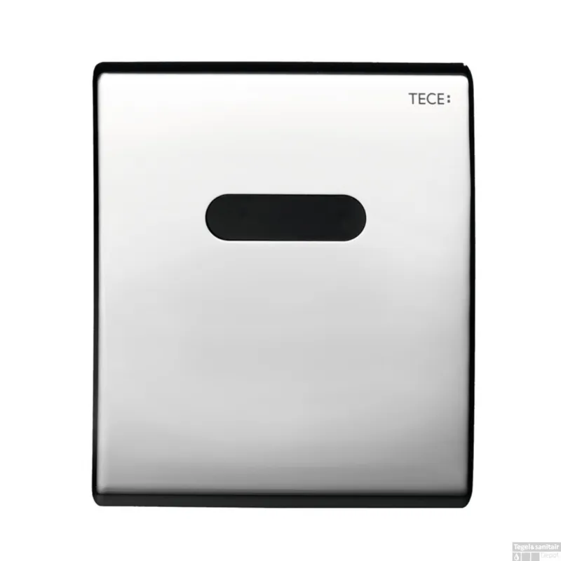 Op = Op Urinoir Elektronische Bedieningsplaat TECE Planus 10x12 cm Glanzend Chroom (werkt o.b.v. adapter)