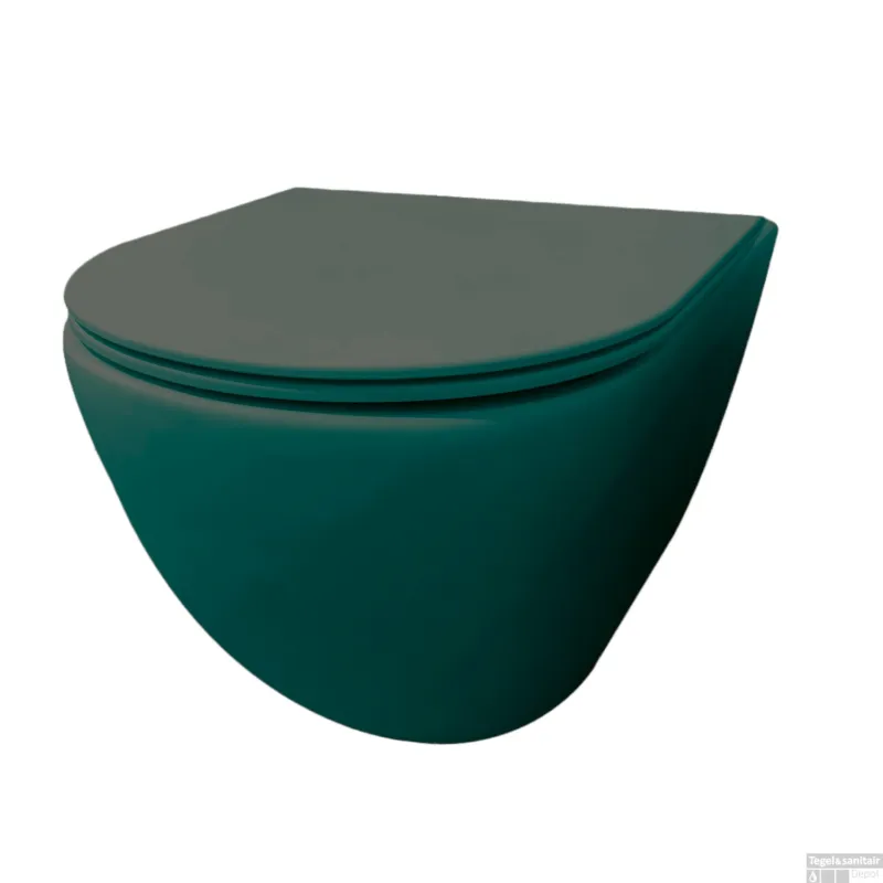 Wandcloset Best Design Morrano Rimfree Blinde Bevestiging incl Zitting Mat Groen Express Levering