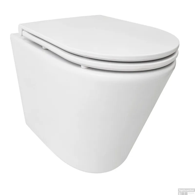 Astev Rimless Wandcloset Tornado BWS Flush Mat Wit Met Flatline Toiletzitting Softclose En Quick Release Mat Wit Alleen Vandaag
